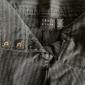 Grey pin stripe slacks